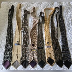 Vintage Lot 8 Ties 100% Silk Zylos Murano Van Heusen Grandpa Assorted Y2k